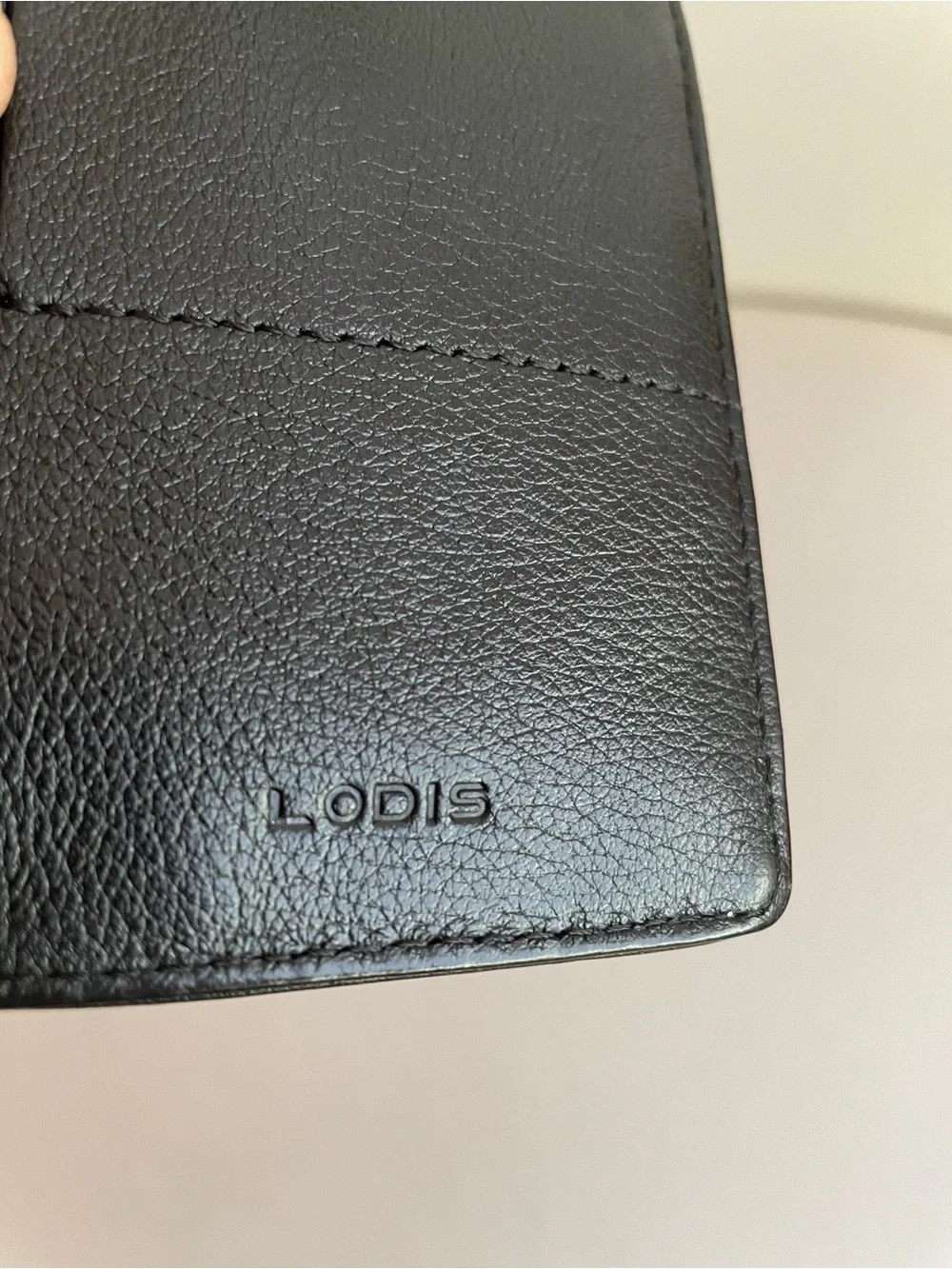 Lodis Black Genuine Leather Zip Wallet